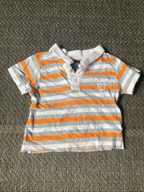 Cherokee Orange & White Striped Toddler Polo